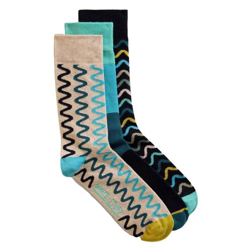 White Stuff Squiggle Socks - 3 Pack